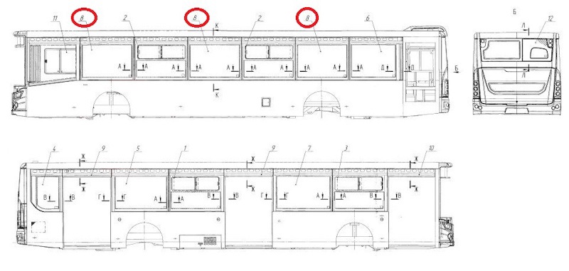 Чертеж автобус лиаз