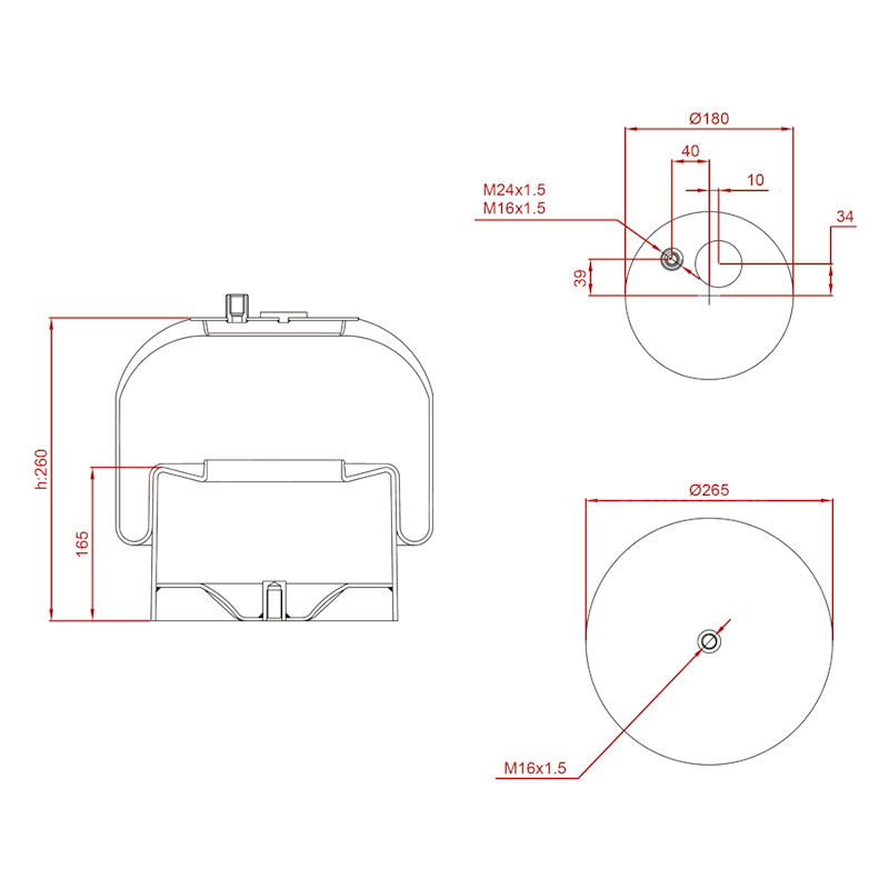 Подушка воздушная со стаканом от TruckExpert, артикул — ED14187-K