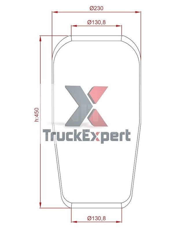 Подушка воздушная оболочка 445x240 - Ø131 от TruckExpert, артикул — E11885