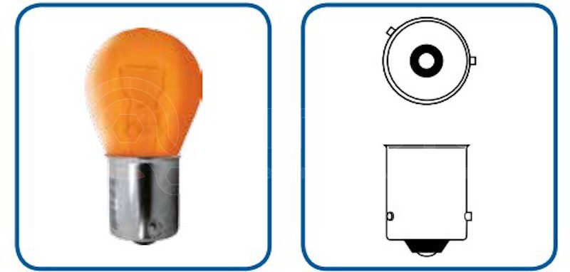 Лампа указателя поворотов; желтая, 24В, 21Вт, цоколь BAU15s от ДИАЛУЧ, артикул — 94427Y