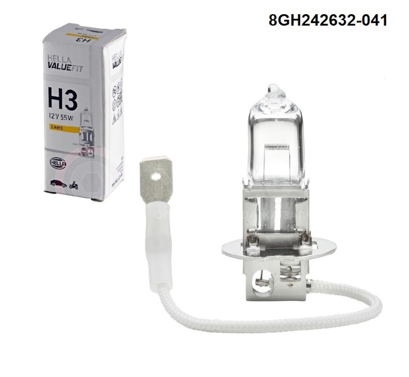 Лампа VALUEFIT, H3 12V 55W PK22s от Hella, артикул — 8GH242632-041