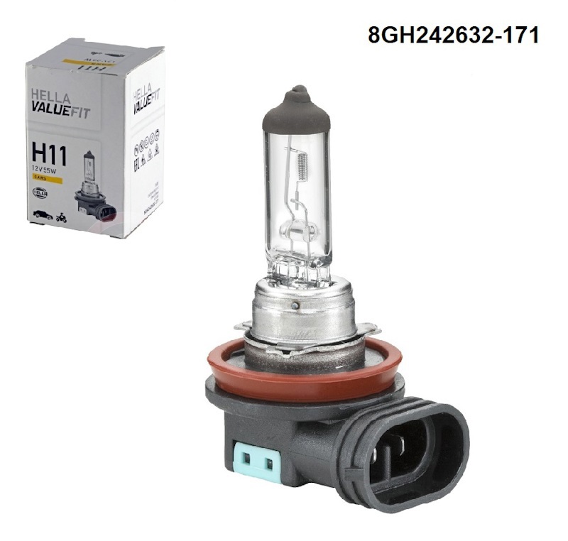 Лампа VALUEFIT, H11 12V 55W PGJ 192 от Hella, артикул — 8GH242632-171