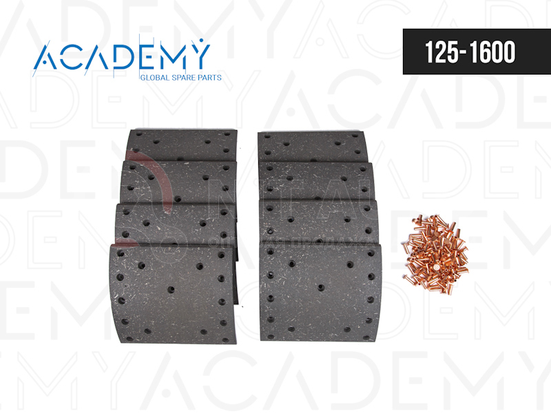 Комплект накладок тормозных, с заклепками от ACADEMY, артикул — 125-1600