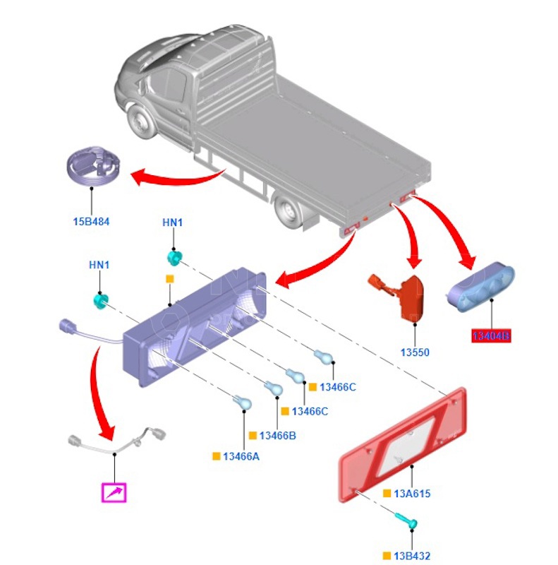 Фонарь задний правый FORD Transit от FRD, артикул — 1940132