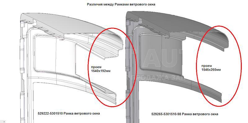 Рамка ветрового окна с усилителями; ЛиАЗ 5292.67-78/98 от ЛИАЗ, артикул — 529265-5301510-98