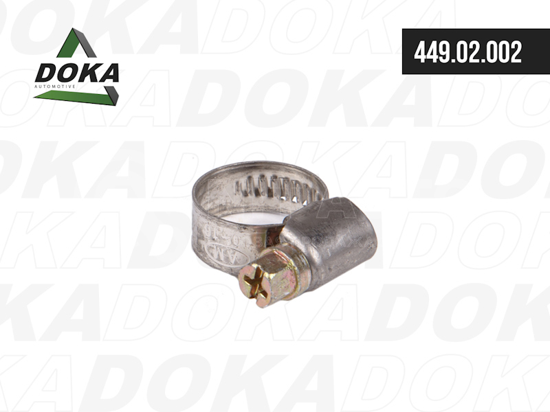 Хомут червячный 010-016 мм. W2 нержавеющая сталь от DOKA, артикул — 449.02.002