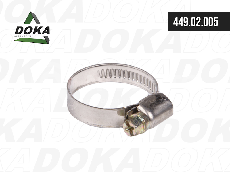 Хомут червячный 020-032 мм. W2 нержавеющая сталь от DOKA, артикул — 449.02.005