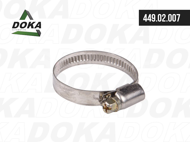 Хомут червячный 030-045 мм. W2 нержавеющая сталь от DOKA, артикул — 449.02.007