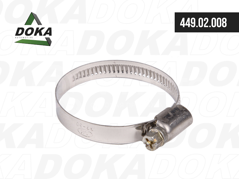 Хомут червячный 032-050 мм. W2 нержавеющая сталь от DOKA, артикул — 449.02.008