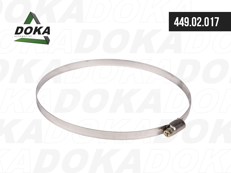 Хомут червячный 140-160 мм. W2 нержавеющая сталь от DOKA, артикул — 449.02.017