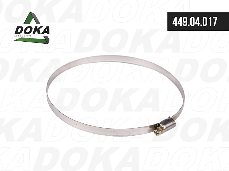 Хомут червячный 140-160 мм. W1 оцинкованная сталь от DOKA, артикул — 449.04.017