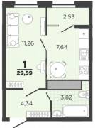 Рязань, Продается 1-к квартира, 5/26 эт., д. 4 к 1, Квартиры, На продажу