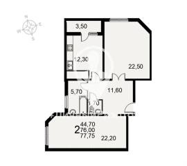 Рязань, Продается 2-к квартира, 10/17 эт., Славянский пр-кт, д. 12, Квартиры, На продажу