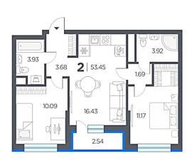 Продается 2-к квартира, 14/18 эт., 2-й Бульварный проезд, д. 9а, Квартиры, На продажу