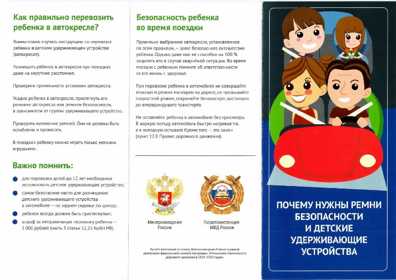 Ремни безопасности и детские удерживающие устройства