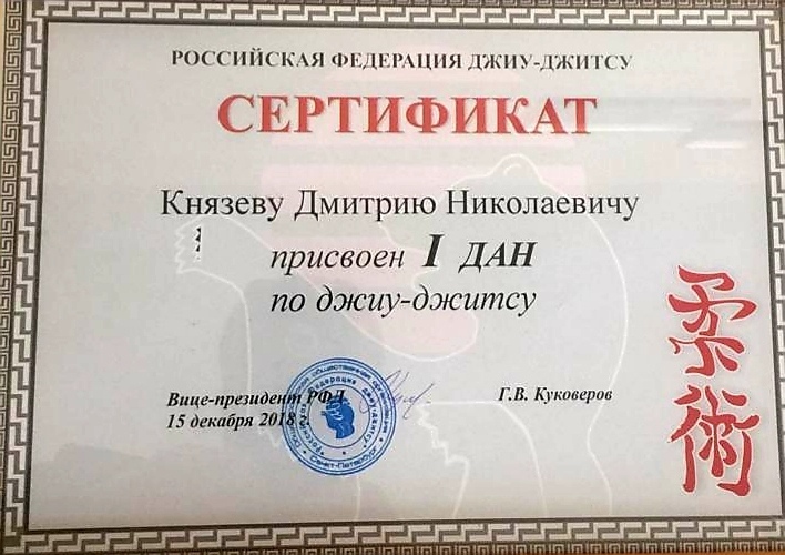 Награждение Дмитрия Николаевича Князева 