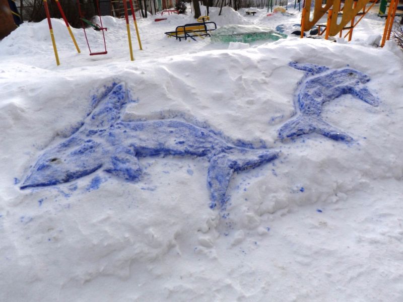 Сказочный городок из снега 