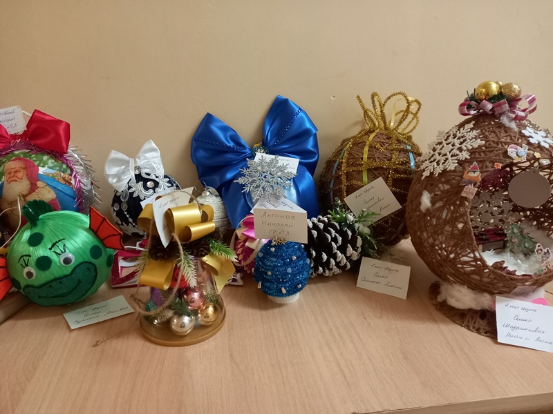 Выставка детско-семейного творчества "Новогодний шар на елку"