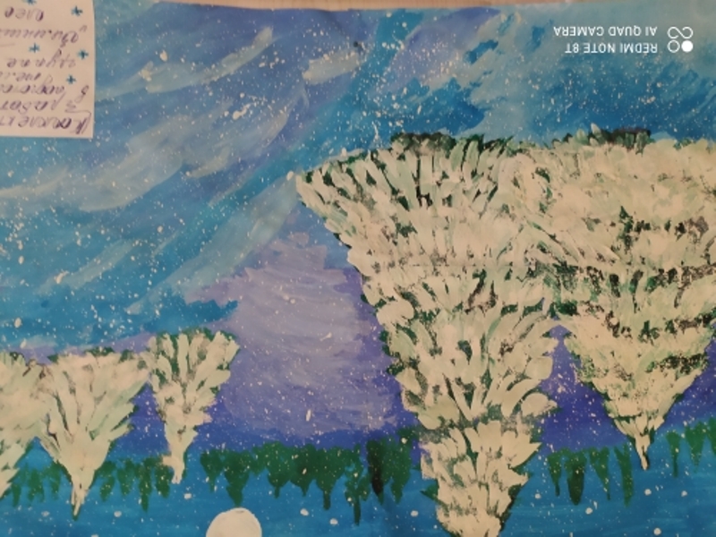 Выставка коллективных работ на тему "Зима в Крыму"