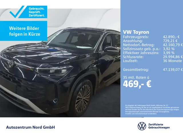 Volkswagen Tayron 1.5 TSI DSG eHybrid Life AHK+NAVI+LED+ACC — миниатюра 1