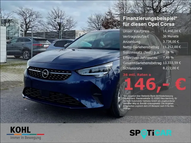 Opel Corsa F Elegance 1.2 Turbo Autom Start-Stop Tempomat Nav — миниатюра 1