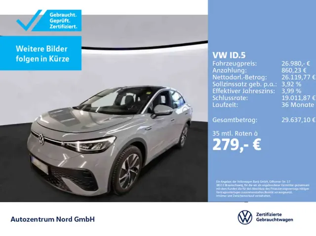 Volkswagen ID.5 Pro NAVI+LED+ACC+LENKRADHZG+SITZHZG — миниатюра 1