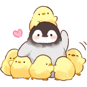 cute peng and chick №34