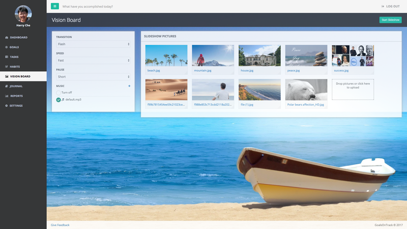 GoalsOnTrack vision board