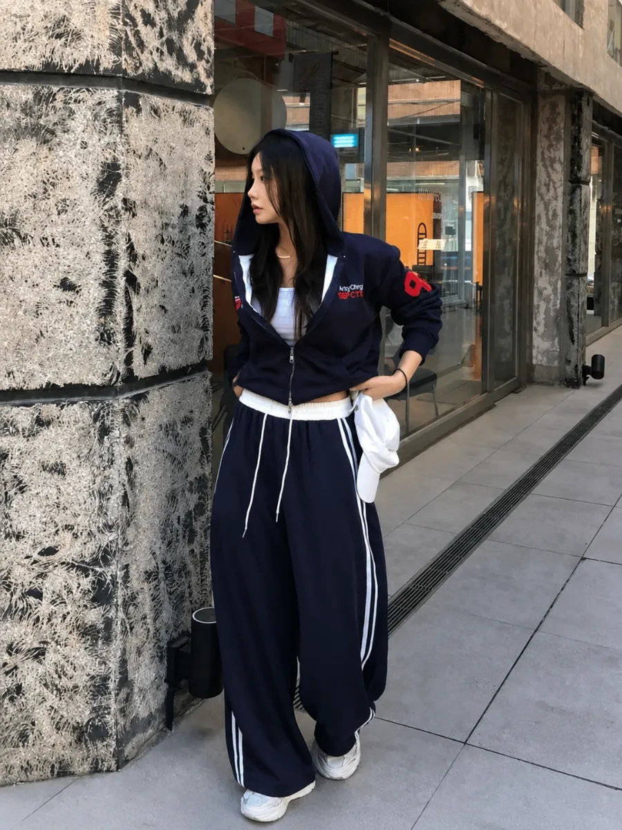 Штаны barrel fit leg багги с лампасами