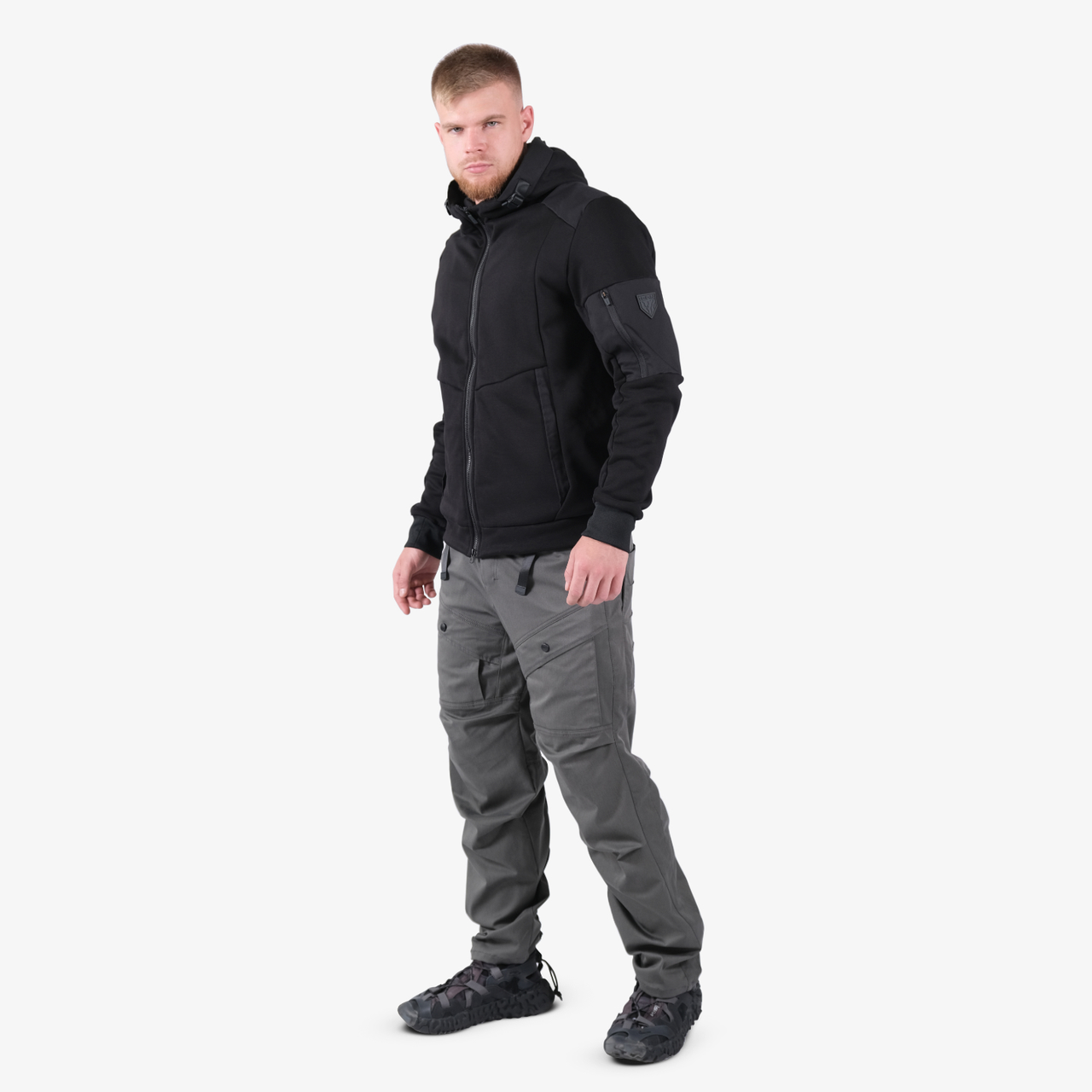 Брюки 09079 твил серый