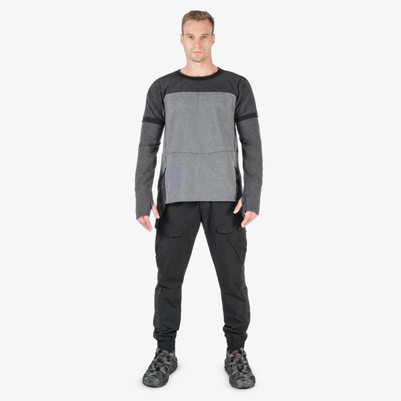 Толстовка 0206-1 черный/серый