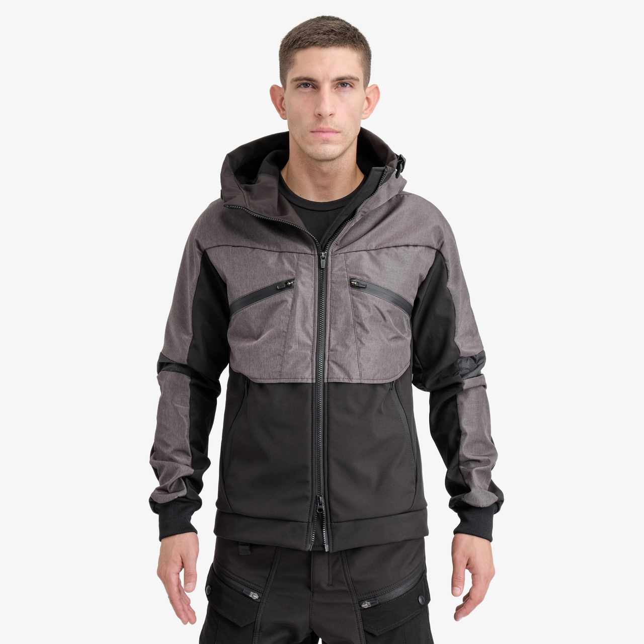 Куртка 0423-1 серый/черный SoftShell®