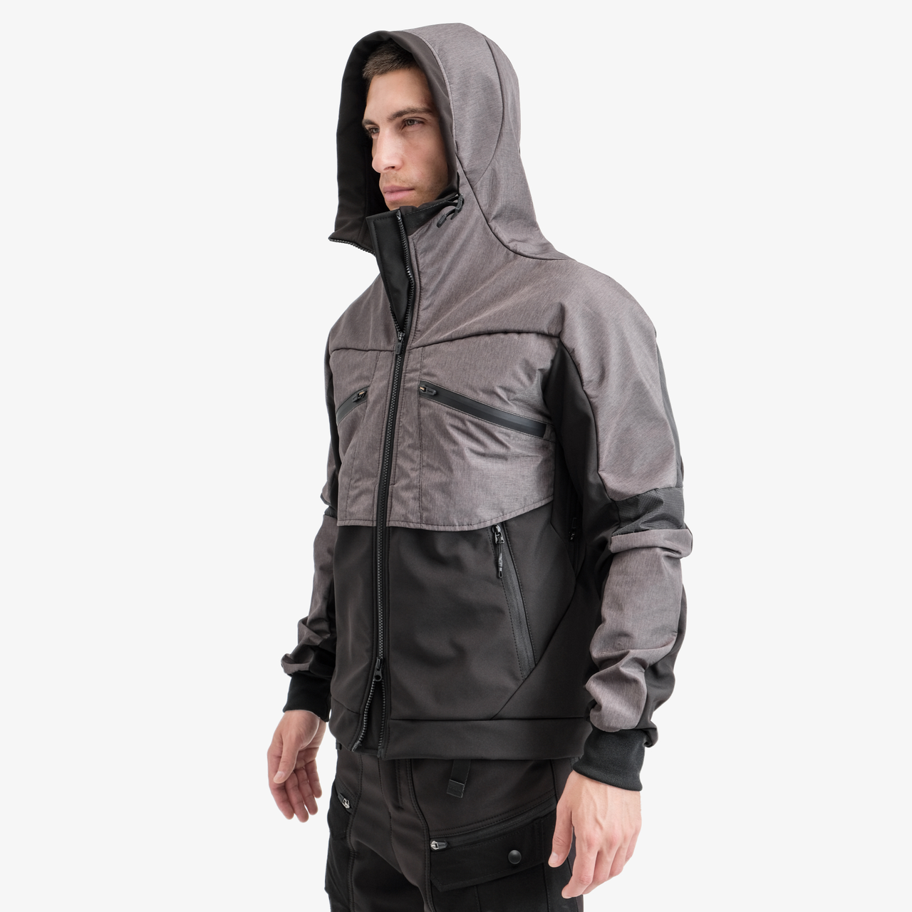 Куртка 0423-1 серый/черный SoftShell®