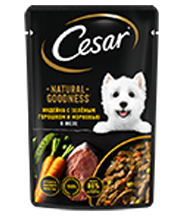 Влажный корм CESAR<sup>®</sup> Индейка с зелёным горошком и морковью