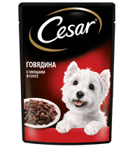 Влажный корм CESAR®  сочная говядина с отборными овощами