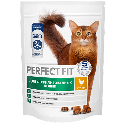 Сухой полнорационный корм PERFECT FIT™ для стерилизованных кошек с курицей