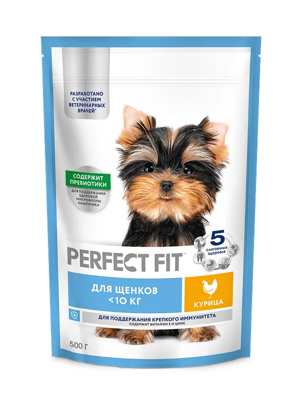 Профессиональный сухой рацион PERFECT FIT™ для щенков мелких и миниатюрных пород с курицей