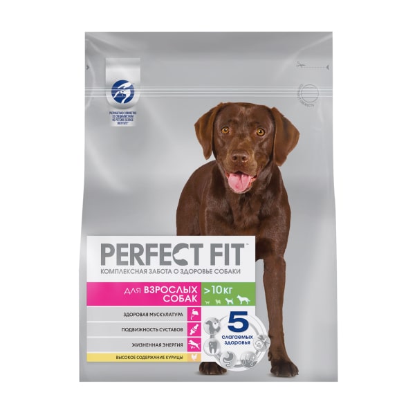 Профессиональный сухой рацион PERFECT FIT™ для собак средних и крупных пород с курицей