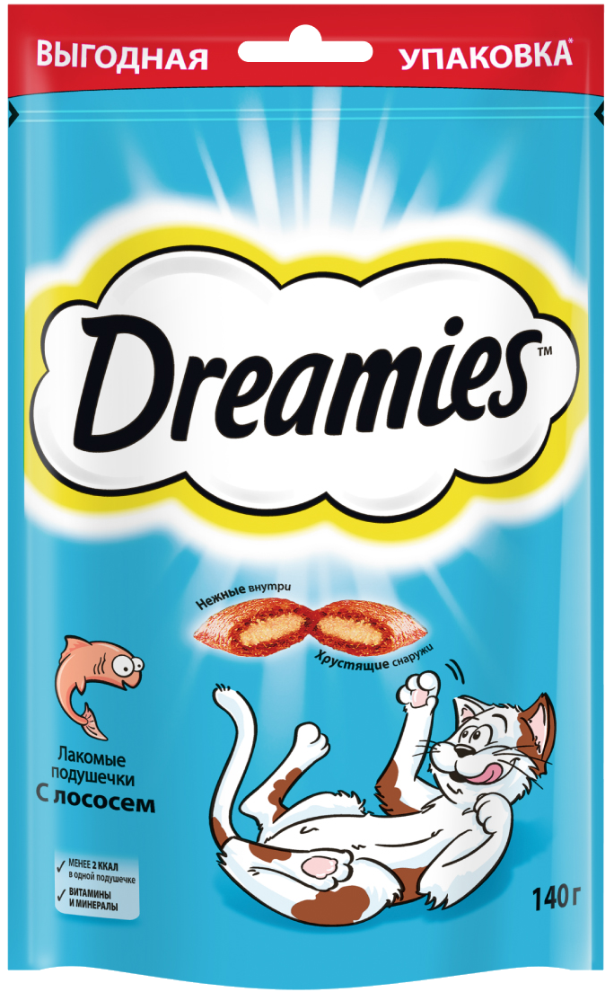 Лакомство Dreamies™ с лососем 140 г