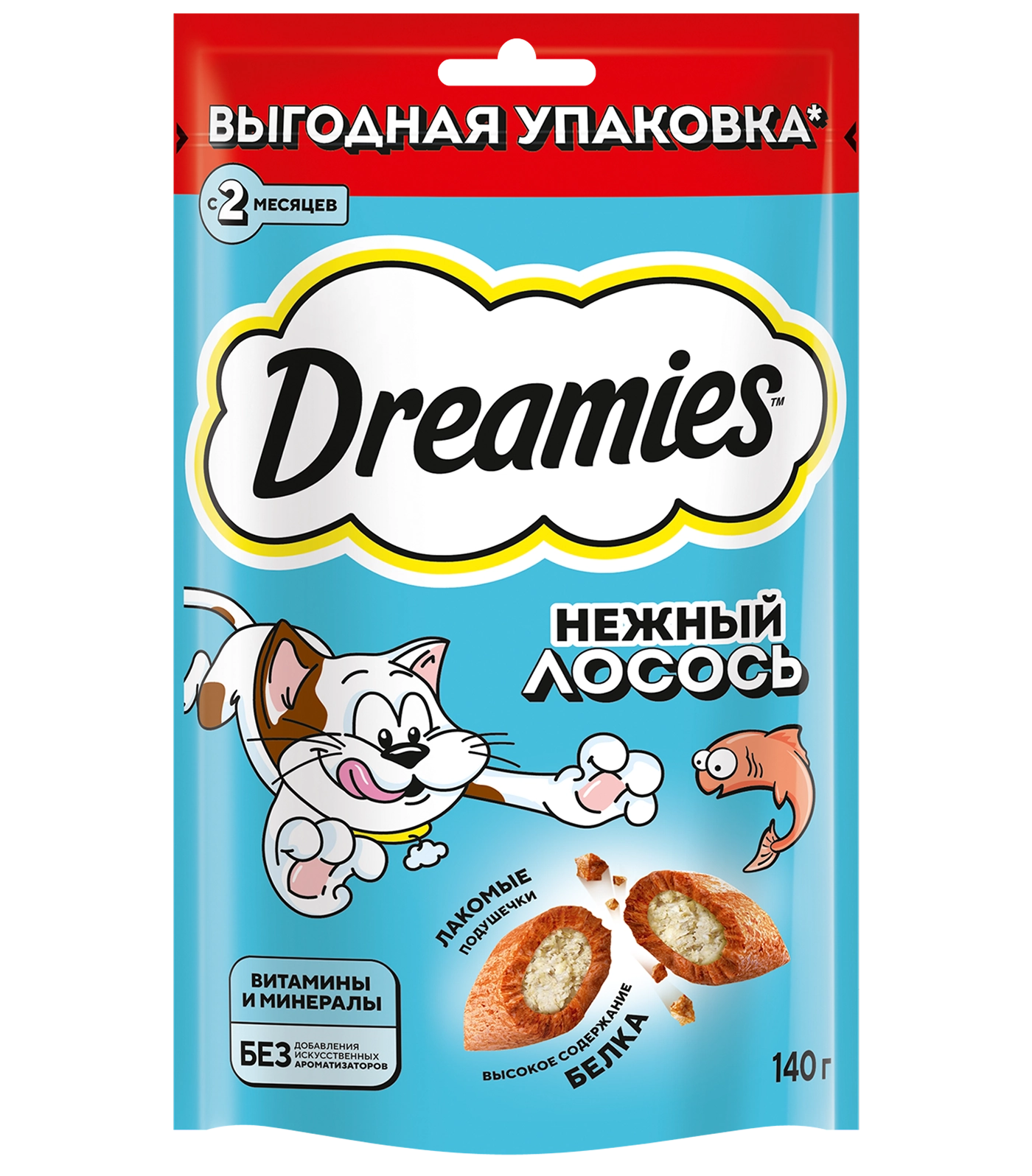 Лакомство Dreamies™ нежный лосось 140 г