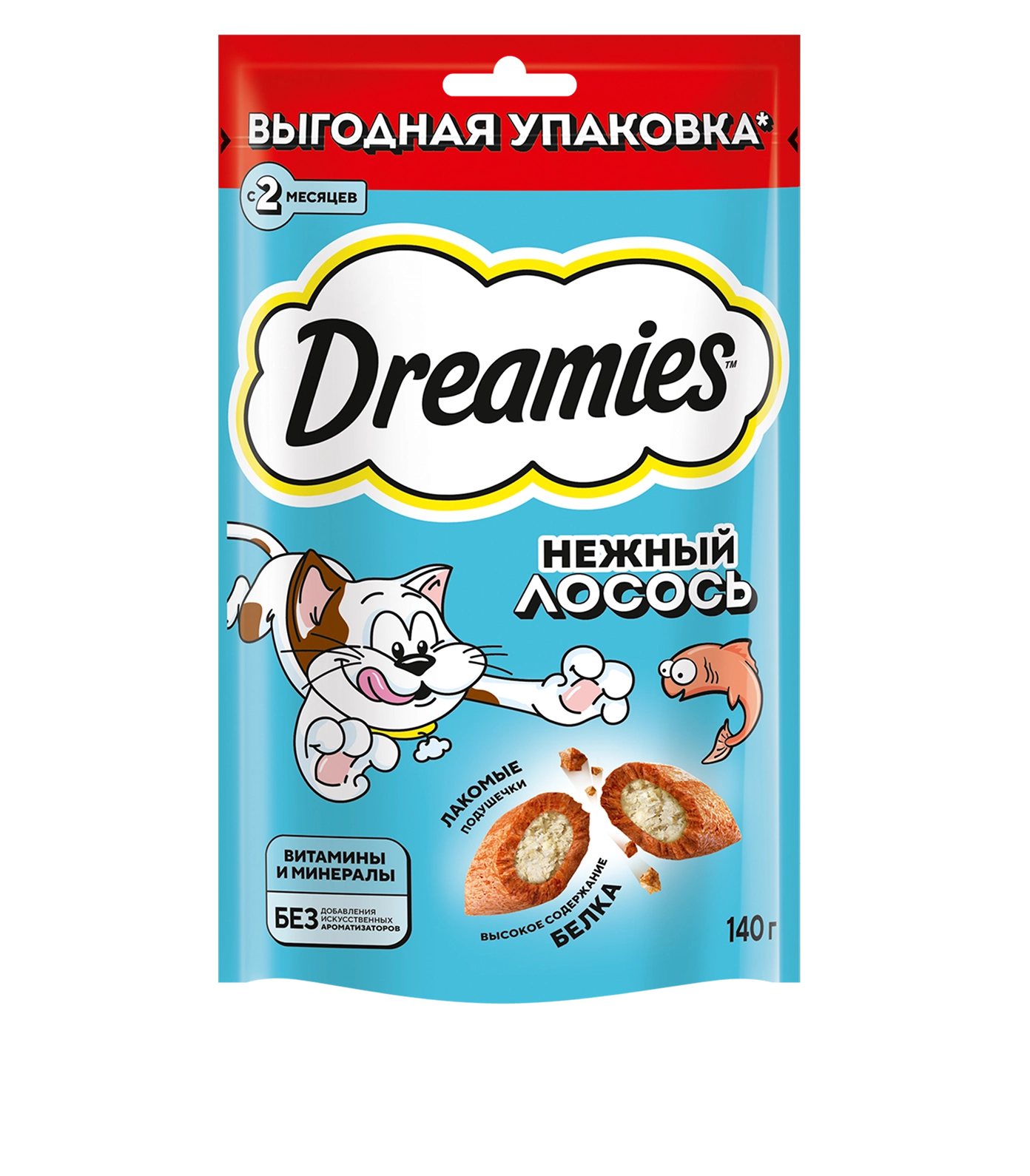 Лакомство Dreamies™ Нежный лосось 140 г