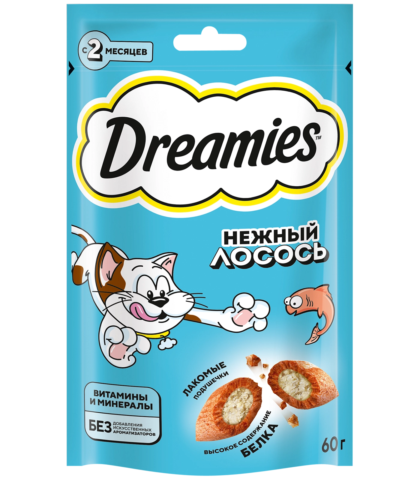 Лакомство Dreamies™ нежный лосось 60 г
