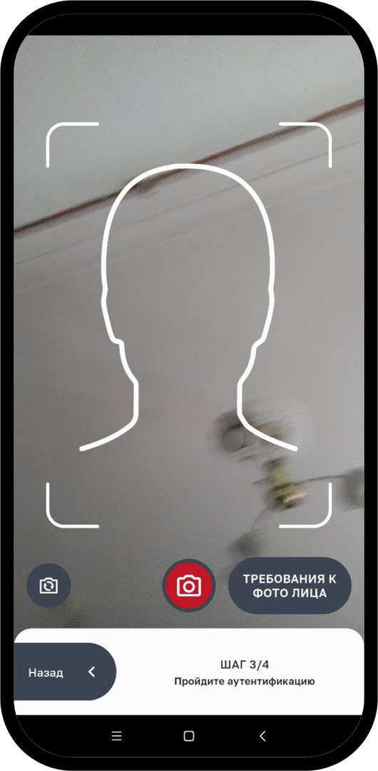 Затем сделайте селфи — следуйте подсказкам в приложении