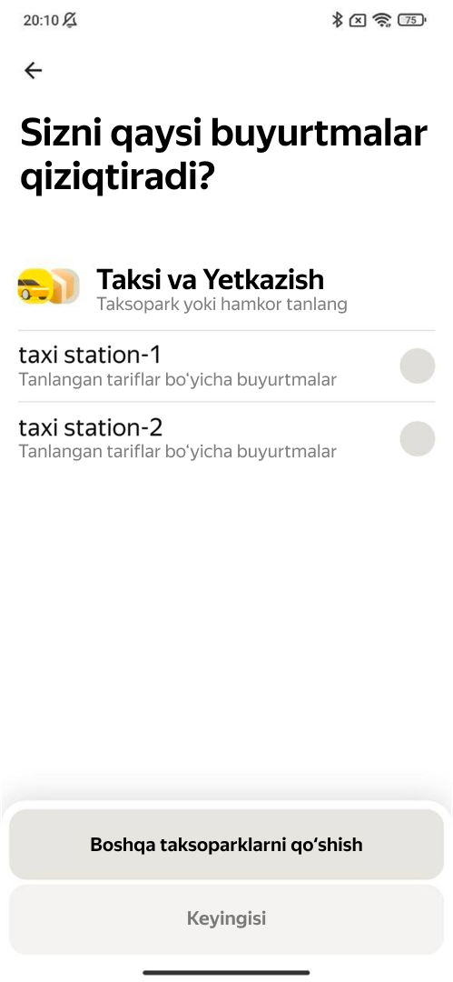 Taksoparklar roʻyxati yangilanadi