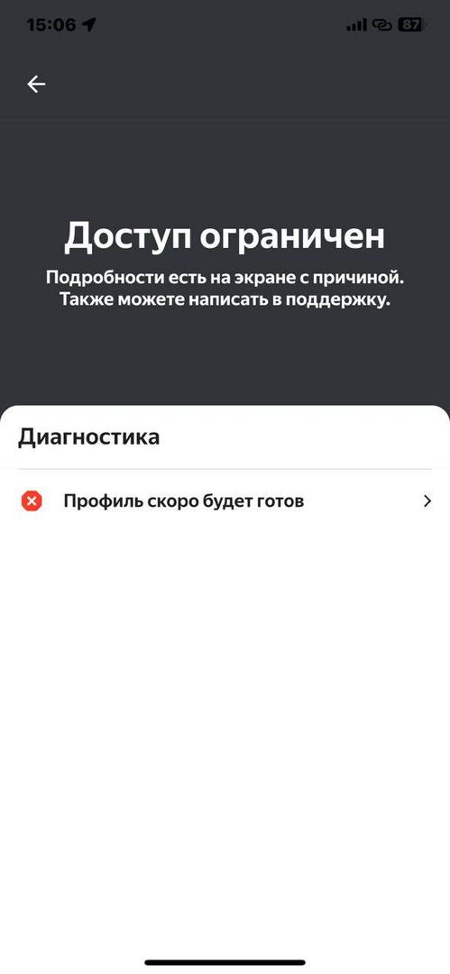 После прохождения регистрации в «Диагностике» будет видно такое сообщение
