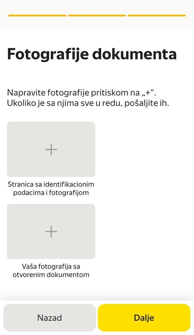 Zatim prođite fotokontrolu sledeći napomene u aplikaciji