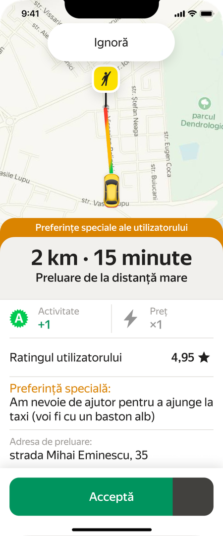 „Am nevoie de ajutor pentru a găsi taxiul”