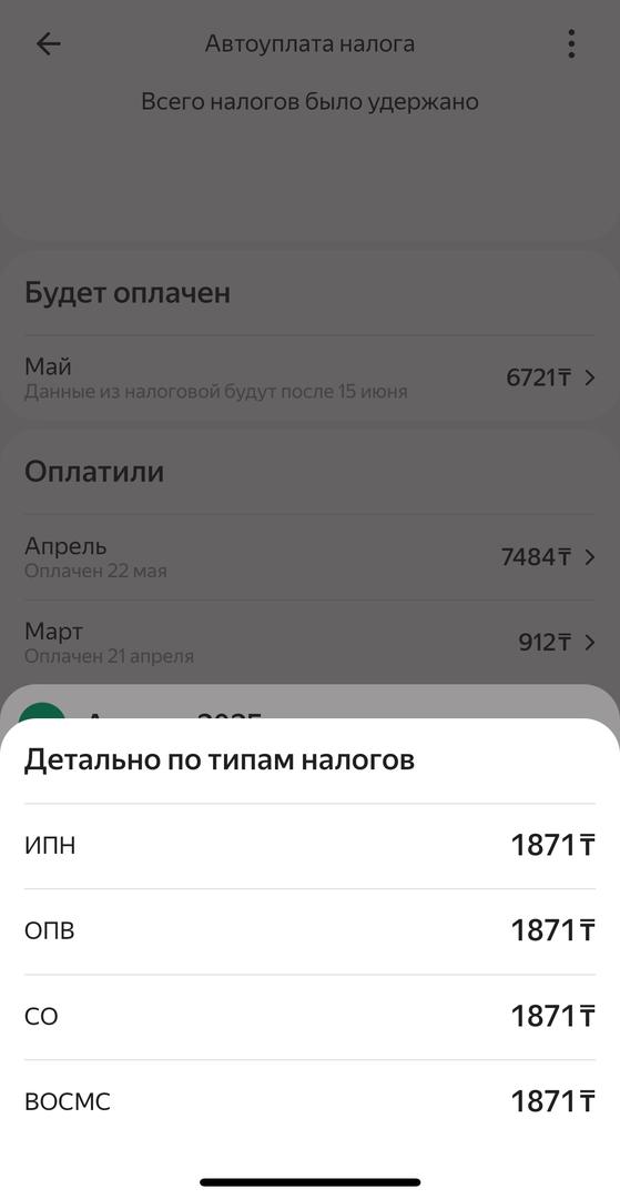 Және салық түрі бойынша төлем мәліметтері