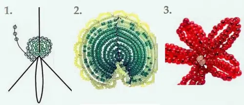 как сплести цветок герани из бисера