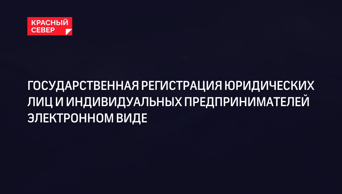 ГОСУДАРСТВЕННАЯ РЕГИСТРАЦИЯ ЮРИДИЧЕСКИХ ЛИЦ И ИНДИВИДУАЛЬНЫХ ПРЕДПРИНИМАТЕЛЕЙ ЭЛЕКТРОННОМ ВИДЕ